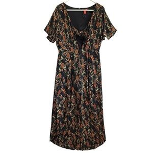 Chelsea & Violet Black Floral Jumpsuit/Romper. Size XL